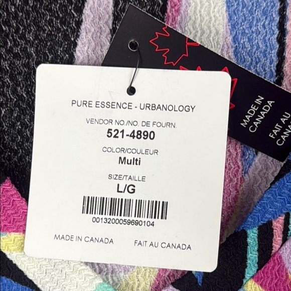 Pure Essence Urbanology Inc. Puff Sleeve Multicoloured Graphic Blouse Size Large - Picture 5 of 12